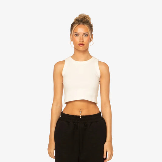 Cropped Waffle-Knit Vest