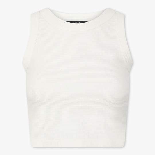 Cropped Waffle-Knit Vest
